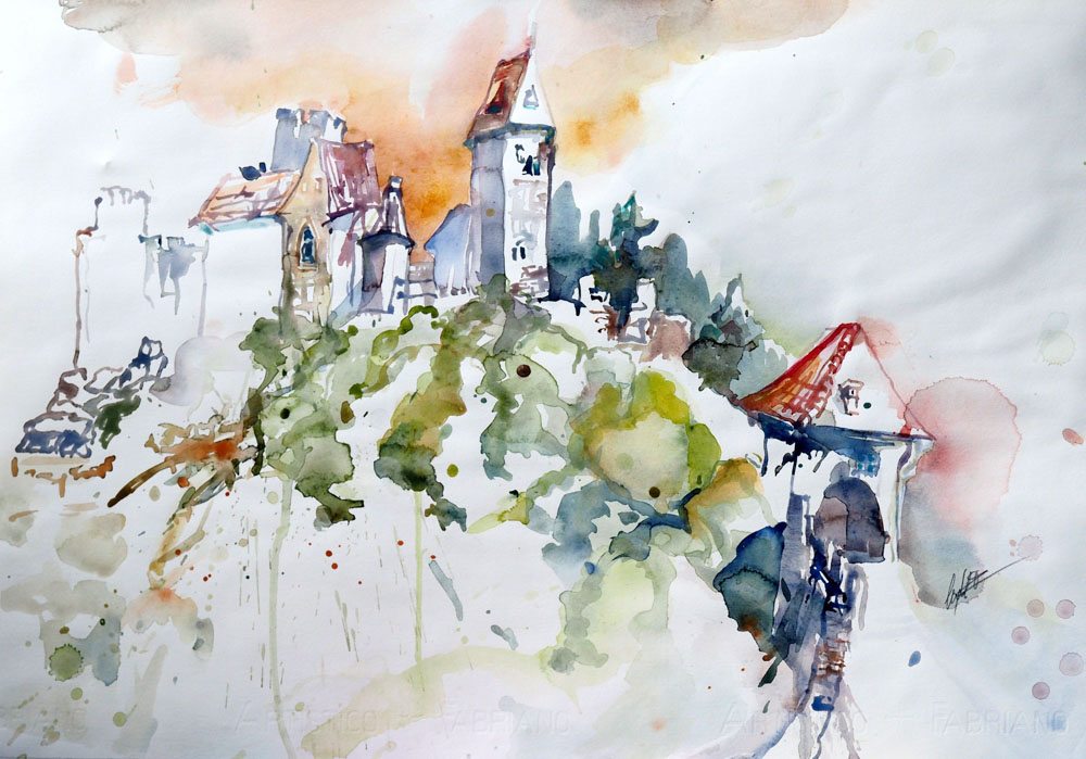 Reiseskizzen mit Aquarell und spontaner Zeichnung