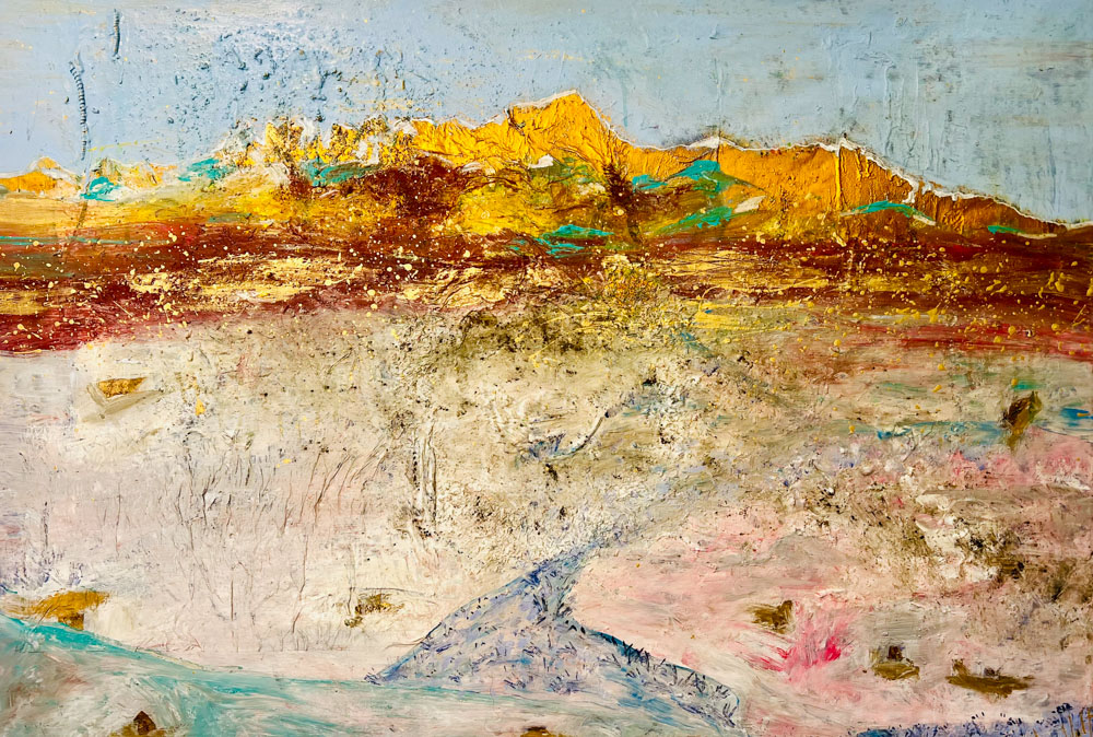 Abstrakte Landschaftsmalerei zum Thema Island